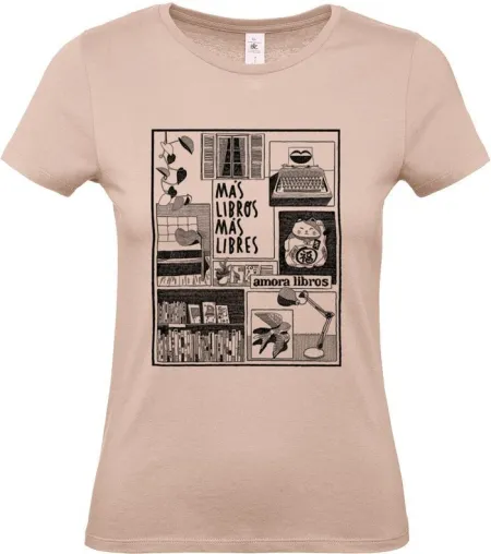 Camiseta Más Libros Más Libres - Rosa - Talla S