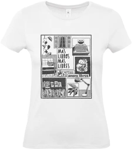 Camiseta Más Libros Más Libres - Blanco - Talla L